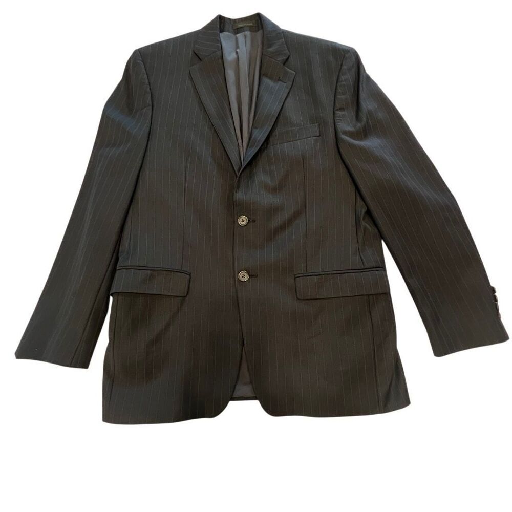 Lauren Ralph Lauren Men's Pinstripes Two-Button Suit Jacket Dark Gray Size 40R